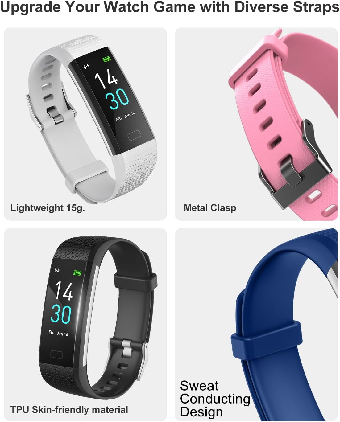 Watch Band ONLY for Fitness Tracker S5, Replacement Bands Fit for Runmefit S5 Fitness Tracker Smart Watch